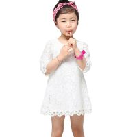 【YF】 Mother Daugter Dress 2020 New Fashion Summer Autumn Lace Dresses Pink Three Quarter Sleeve Frocks Family Matching Clothes GD17