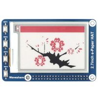 Waveshare 2.7Inche-Paper หมวกจอแสดงผล E-Ink 264X176สำหรับ2b Raspberry Pi/3b/ศูนย์/ศูนย์/ศูนย์ W สามสี: แดงดำขาว Spi Interf