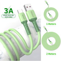 ♥Gratis ongkir♥3A สายชาร์จเร็ว Type-C ไมโคร USB 1M ของเหลวซิลิก้าเจลสายข้อมูลเหมาะสม1/2เมตรสำหรับ iPhone Android Type C