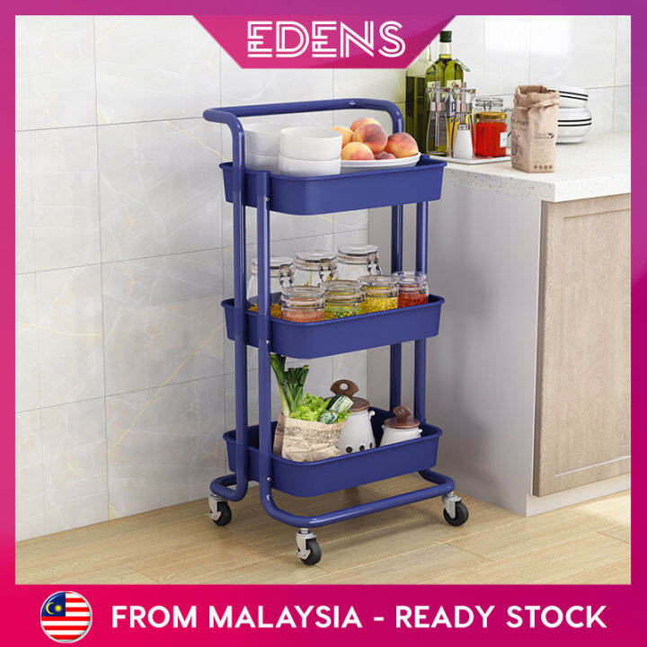 Edens Multi Layer Large Capacity Movable Kitchen Rack Trolley Storage