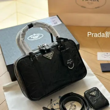 Handbags Prada Prada Nylon Shoulder Blue Bag Size Unique Inter