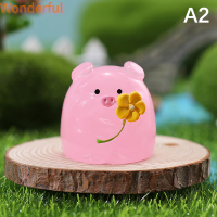 ?【Lowest price】Wonderful เครื่องประดับเรซิ่นสุดสร้างสรรค์รูปหมูเรืองแสงขนาดเล็กของตกแต่งสวนภูมิทัศน์ขนาดเล็ก