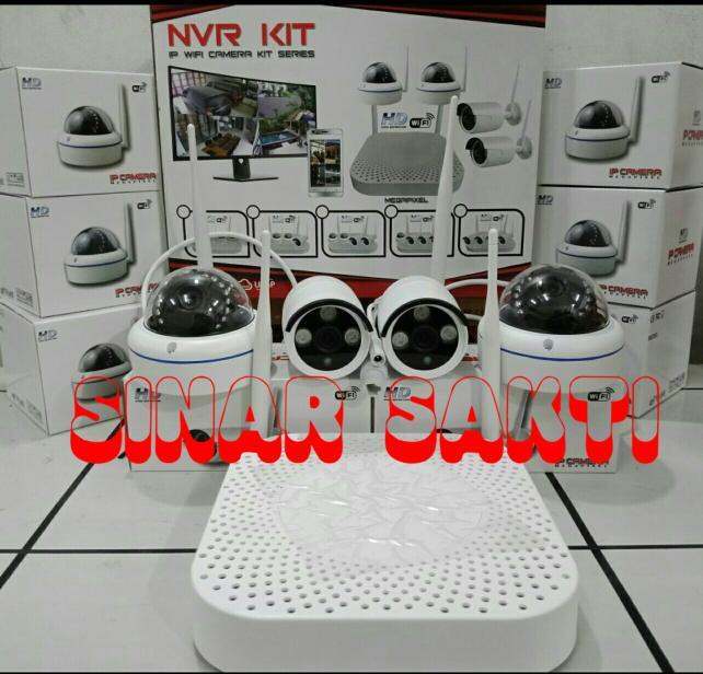 CCTV IP CAM/IP CAMERA 4CH 4 CAMERA 3MP CAMERA IP WIRELESS TANPA KABEL