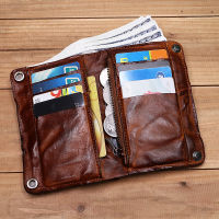 2021 Genuine Leather Wallet For Men Vintage Wrinkled Short Bifold Man Purse Credit Card Holder With Zipper Coin Pocket Money Bag