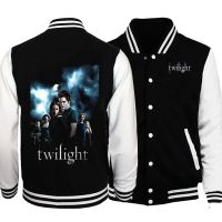 แจ็กเก็ตสำหรับผู้ชายเสื้อแจ็คเก็ตเครื่องแบบเบสบอลลาย Bomber Jackers The T-Twilights Saga แจ็คเก็ตแฟชั่นสำหรับผู้หญิงเบสบอลเสื้อกันหนาวสำหรับเล่นกีฬาเสื้อนอกสำหรับผู้ชาย