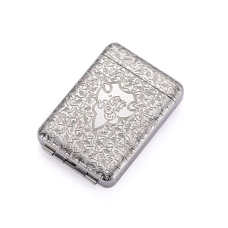 New Luxury Vintage Engraved Cigarette Case Shelby Container Pocket  Cigarette Case Holder Cigarette Storage Box Men‘s Gift