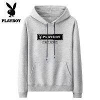 Playboy เสื้อยืดแขนยาวมีฮู้ดสำหรับชายและหญิง,เสื้อสเวตเตอร์พิมพ์ลายจุดสีพื้นใส่สบายสำหรับฤดูใบไม้ร่วงและฤดูหนาวTH