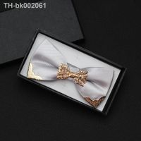 ∋⊙♀ High Quality Bowtie For Men Slim Fashion Business Formal Wedding Bow Tie Butterfly Male Dress Shirt Solid Cravat with Gift Box