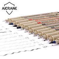 AICRANE Pigment Liner Pigma ปากกา Fine Line Sketching Markers เคล็ดลับที่แตกต่างกันสีดำ Fineliner StylographsDrawing ปากกา Copic Art Markers