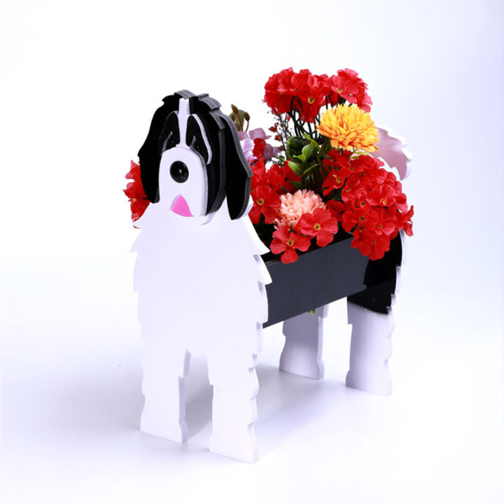 yurongfx-ของตกแต่งบ้านทำด้วยมือกระถางปลูกดอกไม้สุนัขพันธุ์บลูด็อกพุดเดิ้ลคอร์กี้ยอร์คเชียร์การ์เด้น