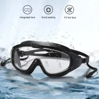 1 Set Swimming Goggles Panoramic View Free Adjustment Waterproof HD-compatible Anti-fog Large Frame Swimming Glasses Pool Access Goggles