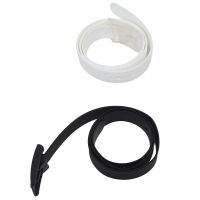 Unisex Stylish Candy Colours Silicone Plastic Belt White &amp; Mens Womens Silicone Belt Rubber Plastic Buckle Plain Leather Style Adjustable-Black