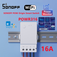 E Life Smart Store SONOFF POW Origin 16A Smart Power Meter Switch การออกแบบความปลอดภัย POWR316ป้องกันการโอเวอร์โหลดผ่าน EWeLink APP Control Voice Control LAN Control Wi-Fi สวิตช์ไร้สายทำงานสำหรับ Alexa Google Home