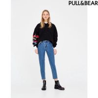 กางเกงยีนส์ทรงมัม สีเข้ม Pull&amp;Bear Basic Mom Jeans แท้ ?