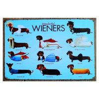 ดัชชุนสุนัขที่ยอดเยี่ยม Wieners วินเทจดีบุกเข้าสู่ระบบโปสเตอร์บาร์ตกแต่งผนัง20X30CM โลหะตกแต่งผนังศิลปะสำหรับห้องนั่งเล่นและคนรักสุนัข