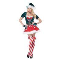 Womens Slim Sexy Christmas Set Costume Cosplay Christmas Party Dress Red