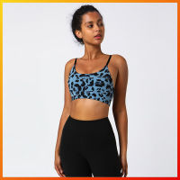 Lulu Fashion Leopard Print Sports Underwear Women Shockproof Running Gathering Sexy Beautiful Back Fitness Bra Yoga Vest