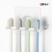 DeHUB Vacuum pad ที่แขวนแปรงสีฟัน แบบ 4 แปรง ตะขอแขวนแปรงสีฟัน ที่เก็บแปรงฟัน ติดผนัง(Vacuum Pad Toothbrush Holder (4brush))