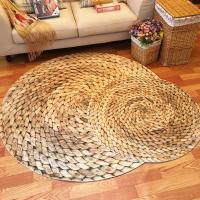 Japanese 3D Printed Straw Round Area Rugs car kids room bathing rug bedroom mat non-slip 60*60 80*80 100*100 computer mat