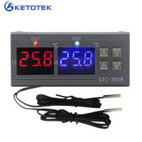 【Worth-Buy】 Dual Digital Temperature Controller รีเลย์เอาต์พุต Incubator Thermostat ความร้อน Cooling Stc-3008 12V 24V 220V