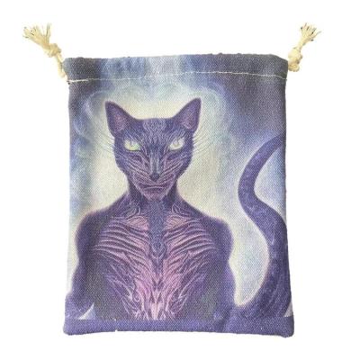 Tarot Dice Bag 5x7in Drawstring Tarot Cards Fabric Bag Jewelry Pouch The Legend Of Evil Spirits Pattern Pouch For Tarot Oracle Cards Sports Card Party Favor Storage Bag Jewelry Pouch dutiful