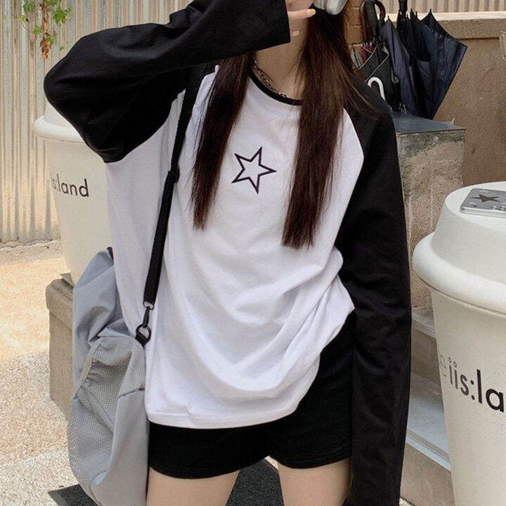 พร้อมส่ง-เสื้อยืดเเขนยาว-ผ้าฝ้าย