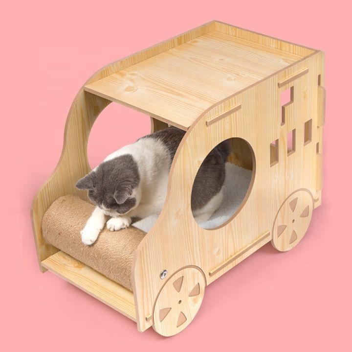 h-amp-a-ขายดี-คอนโดแมว-บ้านแมว-ที่นอนแมว-ของเล่นแมว-ที่นอนแมวทรงรถ-ที่ฝนเล็บแมว-สำหรับสัตว์เลี้ยง