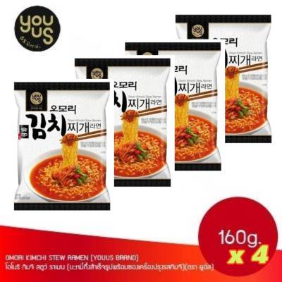 มาม่าเกาหลีรสกิมจิดั้งเดิม omori kimchi stew ramen160g x 4 pcs youus brand