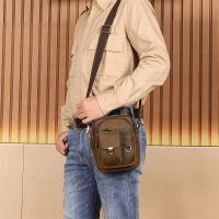 [COD] New Mens Shoulder Messenger Wearing Multifunctional Layer Cowhide