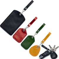 ❈△□ Oil Wax Leather Key Ring Control Tags ID Card Cover Case Key Chain Door Lock Access Card Holders Keychains Keyfob Key Tag Ring