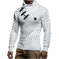 ZOGAA Mens Sweaters Warm Hedging Turtleneck Pullovers Mens Casual Knitwear Slim Fit Winter Sweater Male Scarf Collar Jerseys