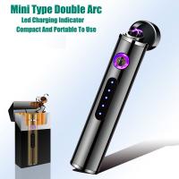 卐 2023New Electric Metal Lighters Smoking WindproofDual Arc Plasma Rechargeable USB Lighter