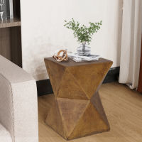 โต๊ะข้างเตียง คอนกรีต วัสดุ Concrete Art Side Table Lightweight: Modern Accent Table 31x31x45cm Brown Bedside Sofa Sides Tables Sitting Chair End Table for Living Room Indoors Outdoors Patios