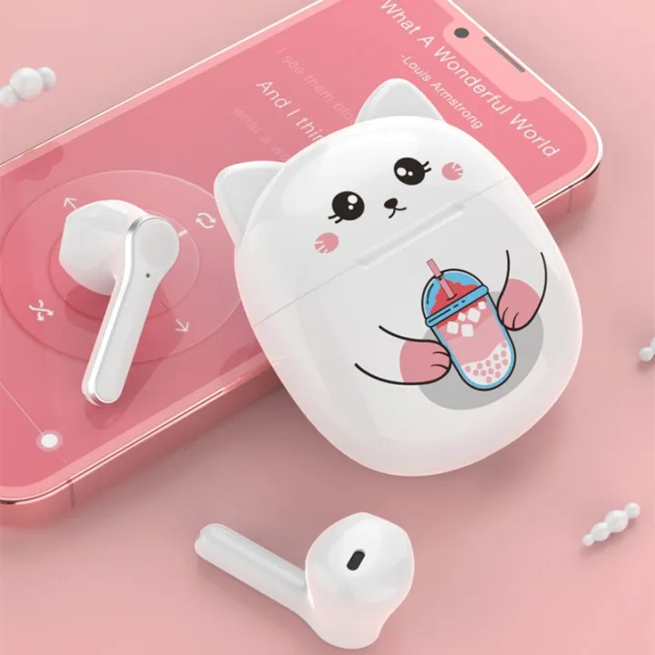 Cute Earphones Original Tws WIreless Bluetooth Earphone With Charging Case  Smart Touch HiFi Cartoon Headset Mini Noise Reduction | Lazada Singapore