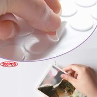 ❇┅ 200Pcs Transparent Double-sided Adhesive Tape Round Glue Tape Strongly Fixed Seamless Glue Household Paste Decoration DIY Tool