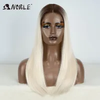 Noble Synthetic Lace Front Wig Straight Baby Hair 613 Bob Wigs Synthetic Hair Wig 22" Ombre Blonde Bob Wig For Women Cosplay Wig Wig  Hair Extensions