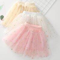 【CC】 2022 New Infant Floral Embroidered Mesh Tutu Skirt Kids Faldas Soft Tulle Miniskirt for 2-8T