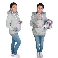 ┋✌▩ European and American hot style multifunctional baby hoodie geometric pattern winter kangaroo pregnant women two-piece sweater in stock