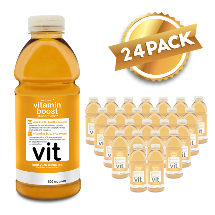 Vitamin Boost 600ml DEssentials Iced Yuzu Citrus Tea (Pack of 24