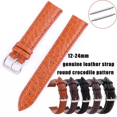 gdfhfj Crocodile Pattern Watch Strap 12 13 14 15 16 17 18mm 19 20mm 21 22mm 24mm Retro Genuine Cowhide Leather Watch Band Bracelet