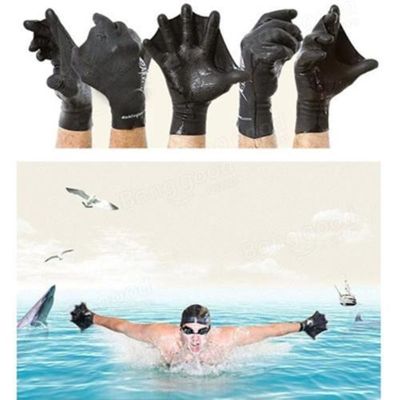 Swimming Webbed Gloves Diving Training Hand Flippers Swim Finger Frog Webbed Gloves Paddle Good Elasticity Durable High Quality