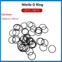 100/50Pcs สีดำ O แหวนปะเก็น CS2.4mm OD 6mm ~ 40mm NBR รถยนต์ยางไนไตรล์รอบ O ประเภทการกัดกร่อนน้ำมันทนซีลเครื่องซักผ้า