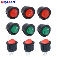 Really 5Pcs AC 6A 125V 10A 250V SPST 3 Pins 2 Position ON/Off Red and Green 220V Light Illuminated Round Boat Rocker Switch Electrical Circuitry  Part