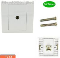 TV9.5 Closed Circuit Cable TV Signal Line RF Cable Socket 86 Type Panel Digital TV Wiring Socket 86 x 86mm