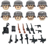 WW2 Army Soldier Figures Accessories Building Blocks Military Germany Camouflage M35 Helmet s Mini Bricks Toys For Children