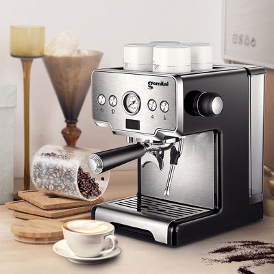 Gemilai เครื่องชงกาแฟ เครื่องชงกาแฟอัตโนมัติ เครื่องชงกาแฟสด เครื่องชงกาแฟเอสเพรสโซ การทำโฟมนมแฟนซี 1450w semi-automatic coffee machine set Beautiez