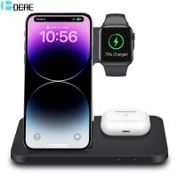 DCAE 15W Fast Wireless Charger Dock Station For iPhone 14 13 12 11 XS XR X 8 Apple Watch 8 7 6 SE 5 AirPods 3 Pro Charging Stand Wall Chargers