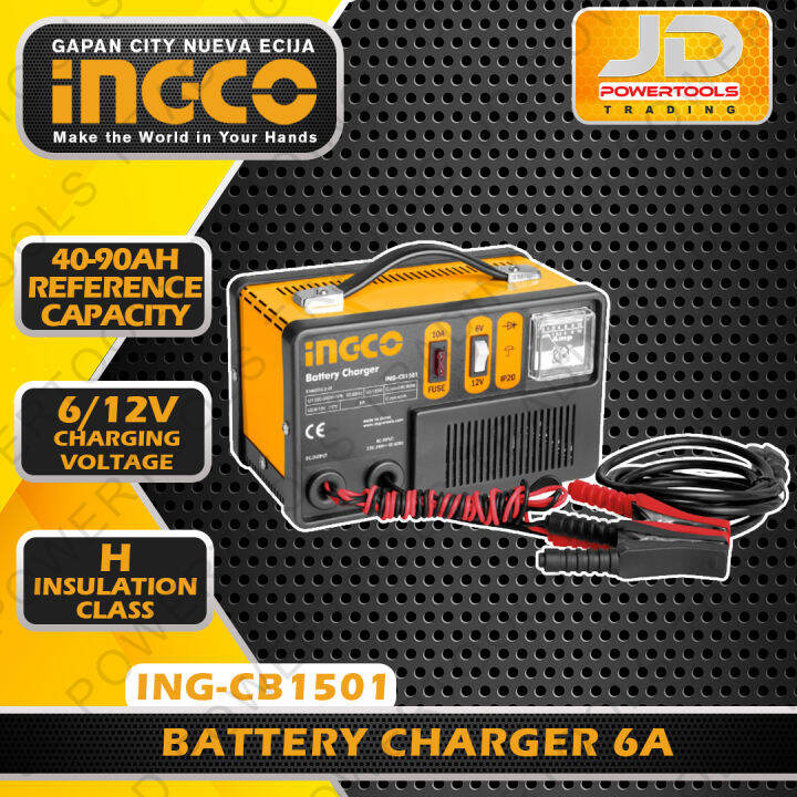 Ingco ING-CB1501 6A Battery Charger With 6/12V Charging Voltage | Lazada PH