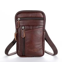 Multifunction Men Mobile Phone bag Shoulder Bags Pocket with Belt Holder Coin Purse Leather Classic Bag