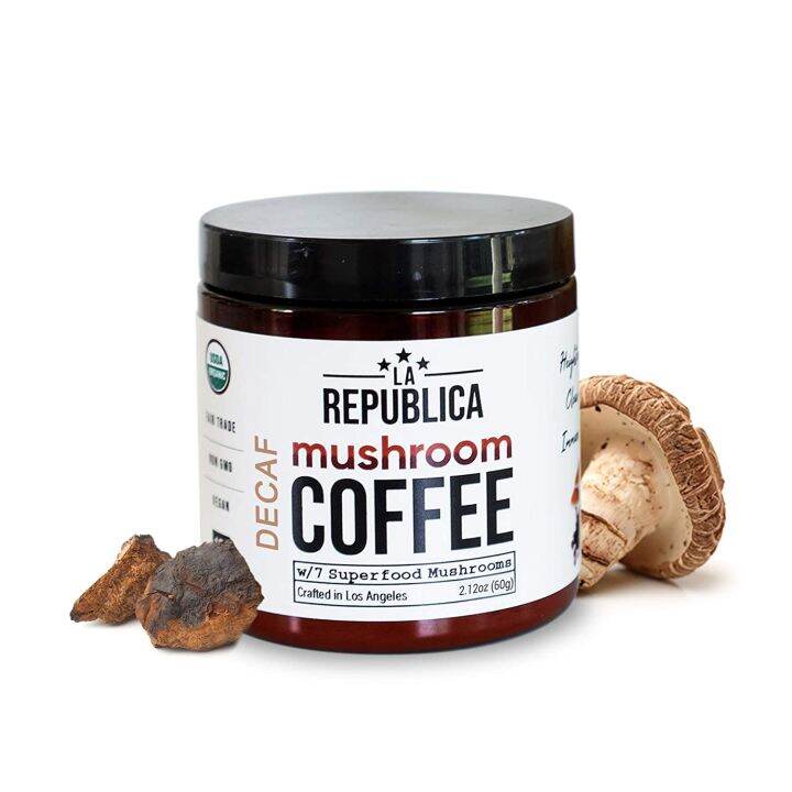 La Republica Decaffeinated Organic Mushroom Coffee (Instant Mix W ...